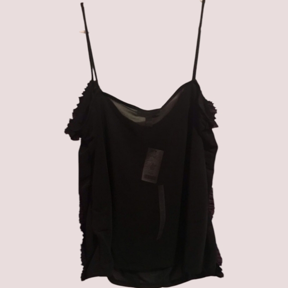 Topshop Ruffle Sheer Camisole in Black M (8-10) - Picture 6 of 7